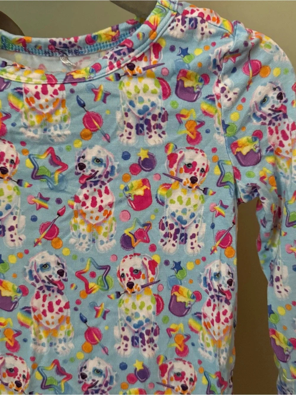 Lisa Frank Children’s Kids Long Sleeve Pajama Set Rainbow Dog Print